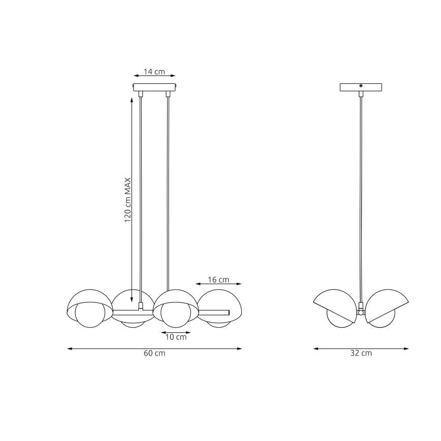 Pakaramā lustra uz troses BOOM 4xG9/8W/230V, balta
