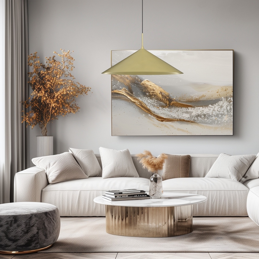 Pakaramā lustra uz troses CAPITAL 1xGX53/15W/230V Ø 60 cm, zelta krāsa