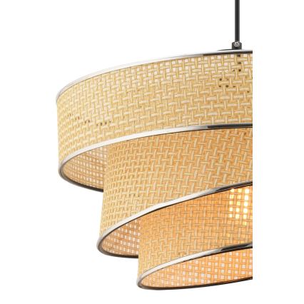 Pakaramā lustra uz troses COUPER 1xE27/60W/230V bēšs/spīdīgs hroms