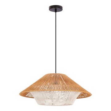 Pakaramā lustra uz vada AFRICA 1xE27/40W/230V pr. 50 cm brūna/krēmkrāsaina