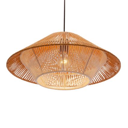 Pakaramā lustra uz vada AFRICA 1xE27/40W/230V pr. 50 cm brūna/krēmkrāsaina