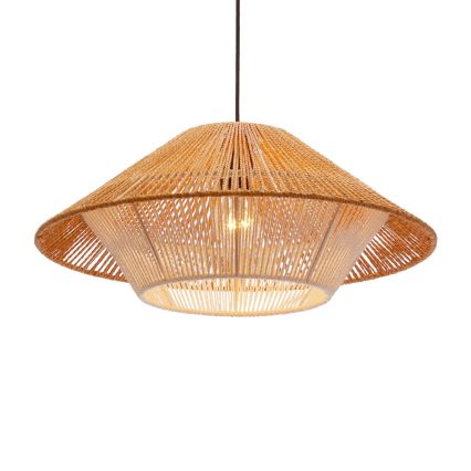 Pakaramā lustra uz vada AFRICA 1xE27/40W/230V pr. 50 cm brūna/krēmkrāsaina
