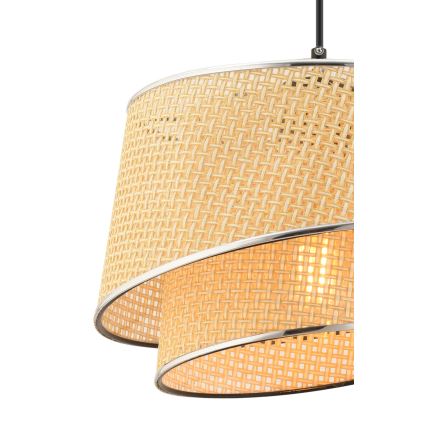 Pakaramā lustra uz vada BARETTE 1xE27/60W/230V bēša/spīdīgs hroms