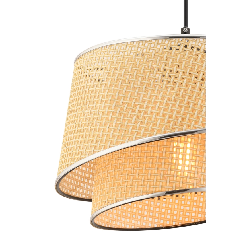 Pakaramā lustra uz vada BARETTE 1xE27/60W/230V bēša/spīdīgs hroms