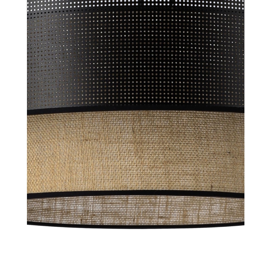 Pakaramā lustra uz vada BORHO 1xE27/60W/230V Ø 40 cm melna/džuta