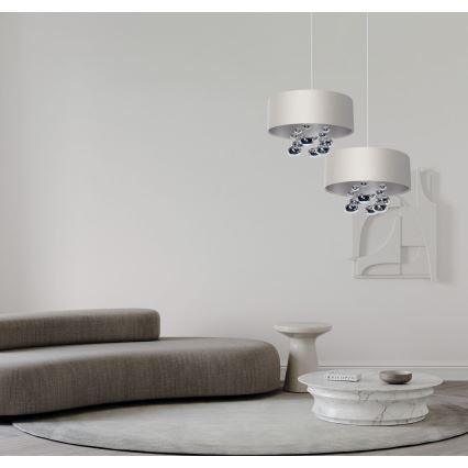 Pakaramā lustra uz vada BUBBLE, 1x E27/60W/230V, Ø 40 cm, balta