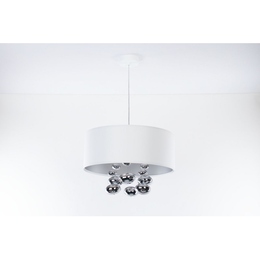Pakaramā lustra uz vada BUBBLE, 1x E27/60W/230V, Ø 40 cm, balta
