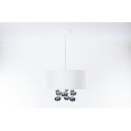Pakaramā lustra uz vada BUBBLE, 1x E27/60W/230V, Ø 40 cm, balta
