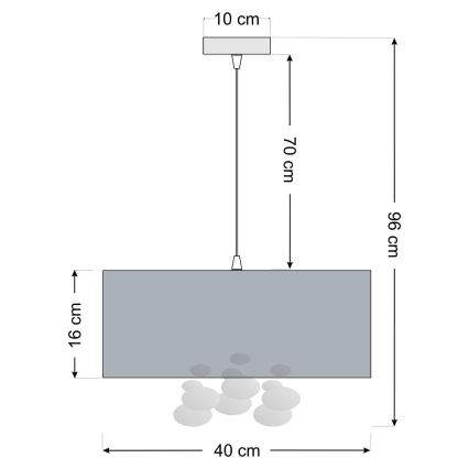 Pakaramā lustra uz vada BUBBLE, 1x E27/60W/230V, Ø 40 cm, balta