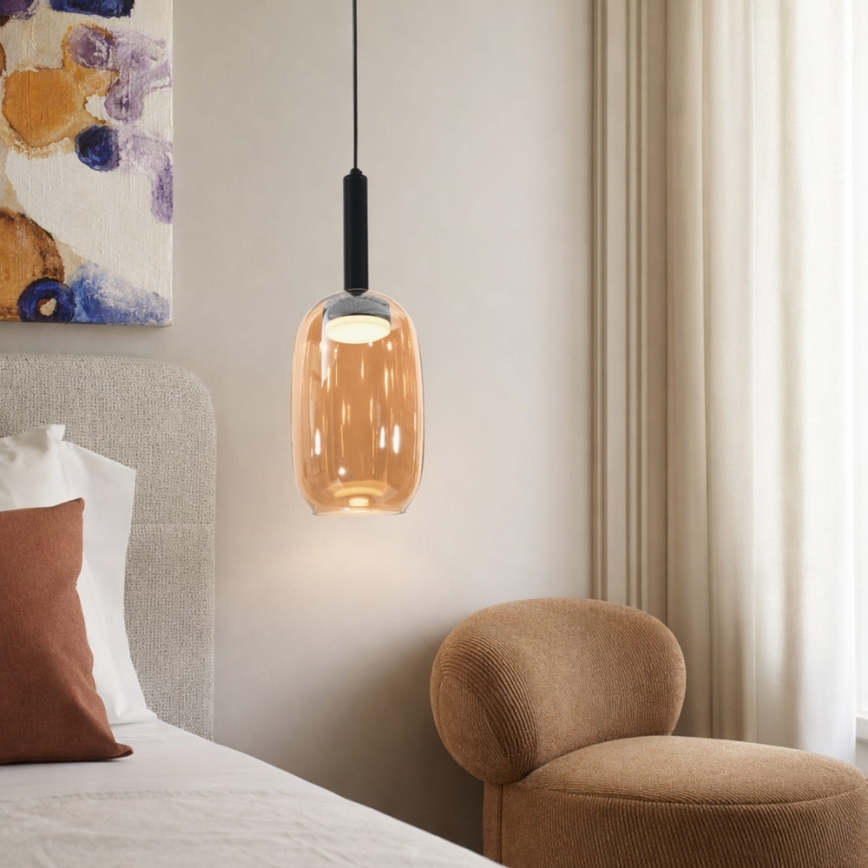 Pakaramā lustra uz vada BUENO 1xGX53/9W/230V diam. 15 cm dūmakaini brūna