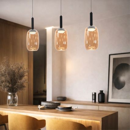 Pakaramā lustra uz vada BUENO 1xGX53/9W/230V diam. 15 cm dūmakaini brūna