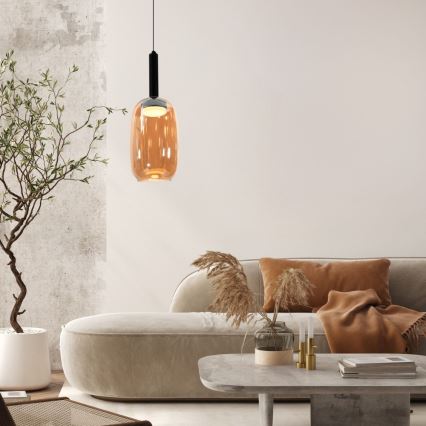 Pakaramā lustra uz vada BUENO 1xGX53/9W/230V diam. 15 cm dūmakaini brūna