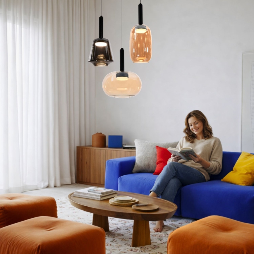 Pakaramā lustra uz vada BUENO 1xGX53/9W/230V diam. 15 cm dūmakaini brūna