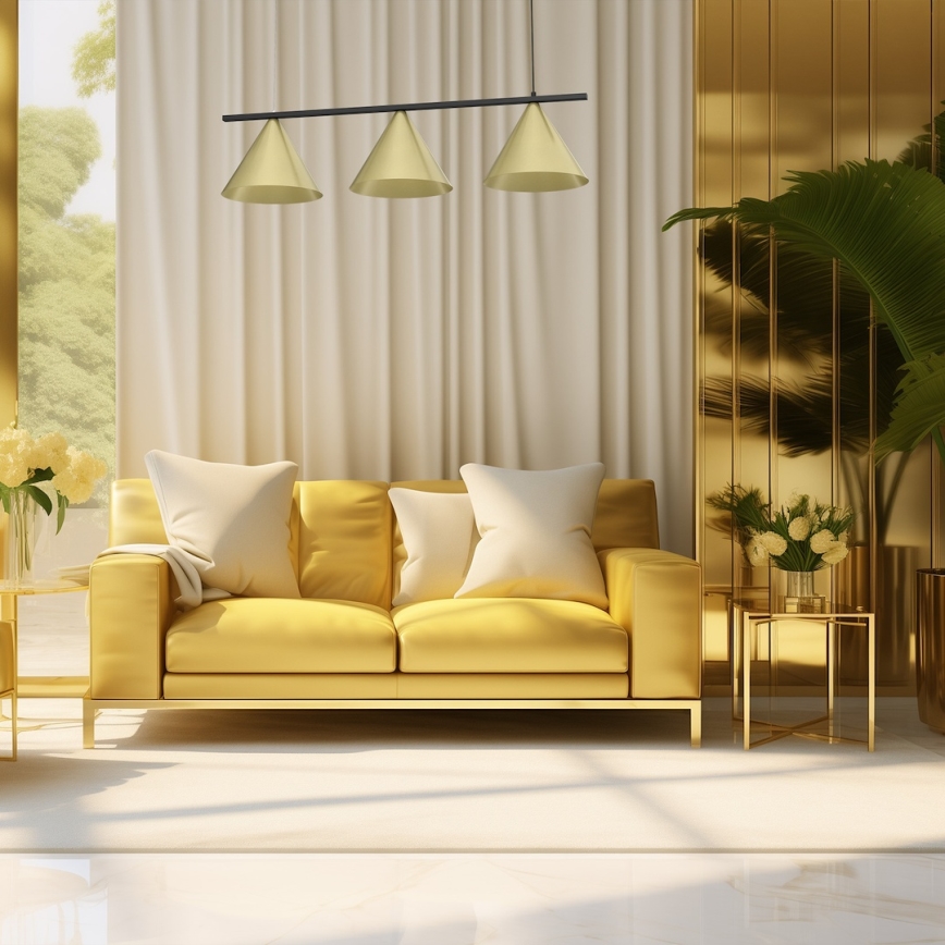 Pakaramā lustra uz vada CAPITAL 3xGX53/15W/230V zeltaina