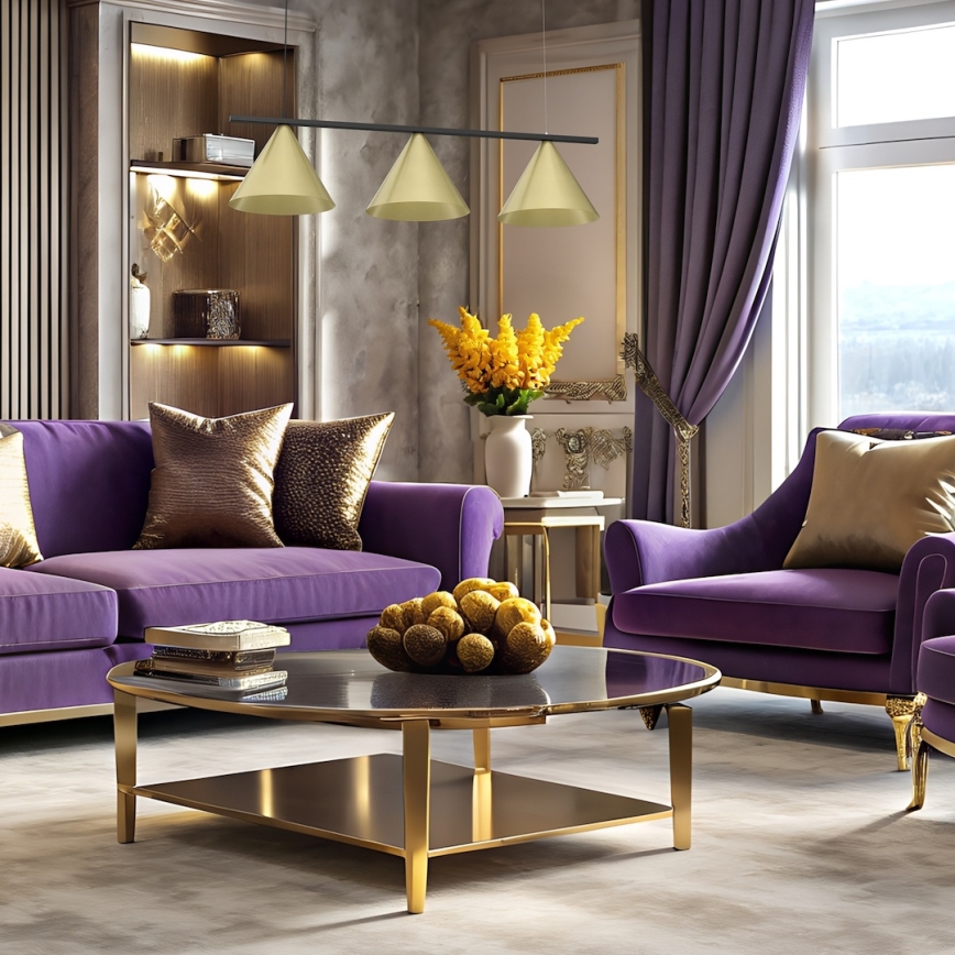 Pakaramā lustra uz vada CAPITAL 3xGX53/15W/230V zeltaina