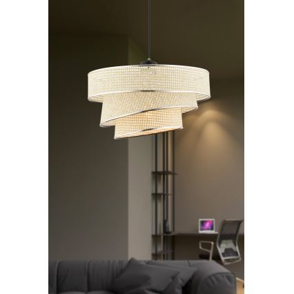 Pakaramā lustra uz vada COUPER 1xE27/60W/230V krēmkrāsa/spīdīgs hroms