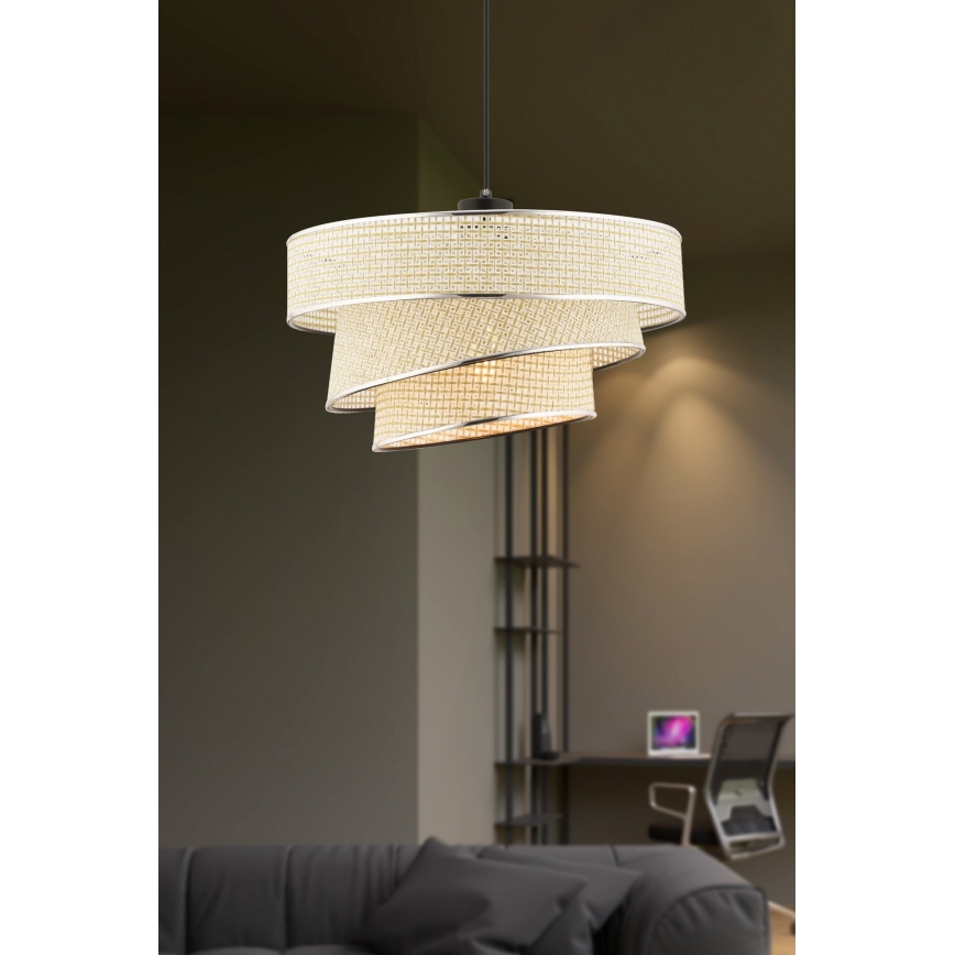 Pakaramā lustra uz vada COUPER 1xE27/60W/230V krēmkrāsa/spīdīgs hroms