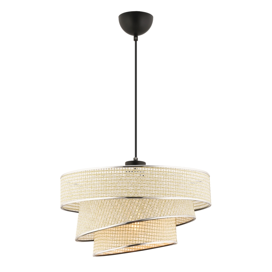 Pakaramā lustra uz vada COUPER 1xE27/60W/230V krēmkrāsa/spīdīgs hroms