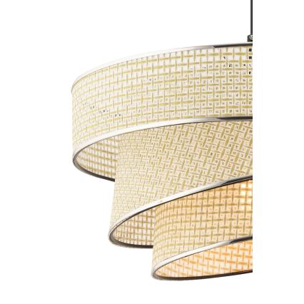 Pakaramā lustra uz vada COUPER 1xE27/60W/230V krēmkrāsa/spīdīgs hroms
