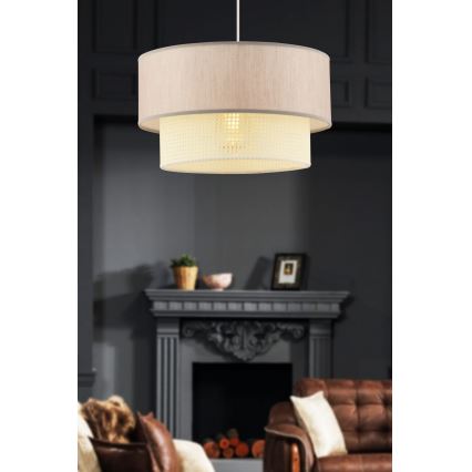 Pakaramā lustra uz vada ECHO 1xE27/60W/230V bēša/krēmkrāsā