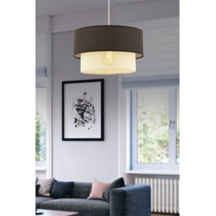 Pakaramā lustra uz vada ECHO 1xE27/60W/230V brūna/krēmkrāsaina