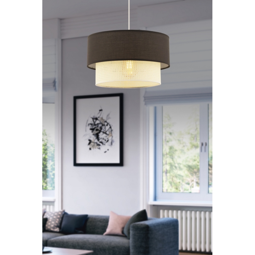 Pakaramā lustra uz vada ECHO 1xE27/60W/230V brūna/krēmkrāsaina
