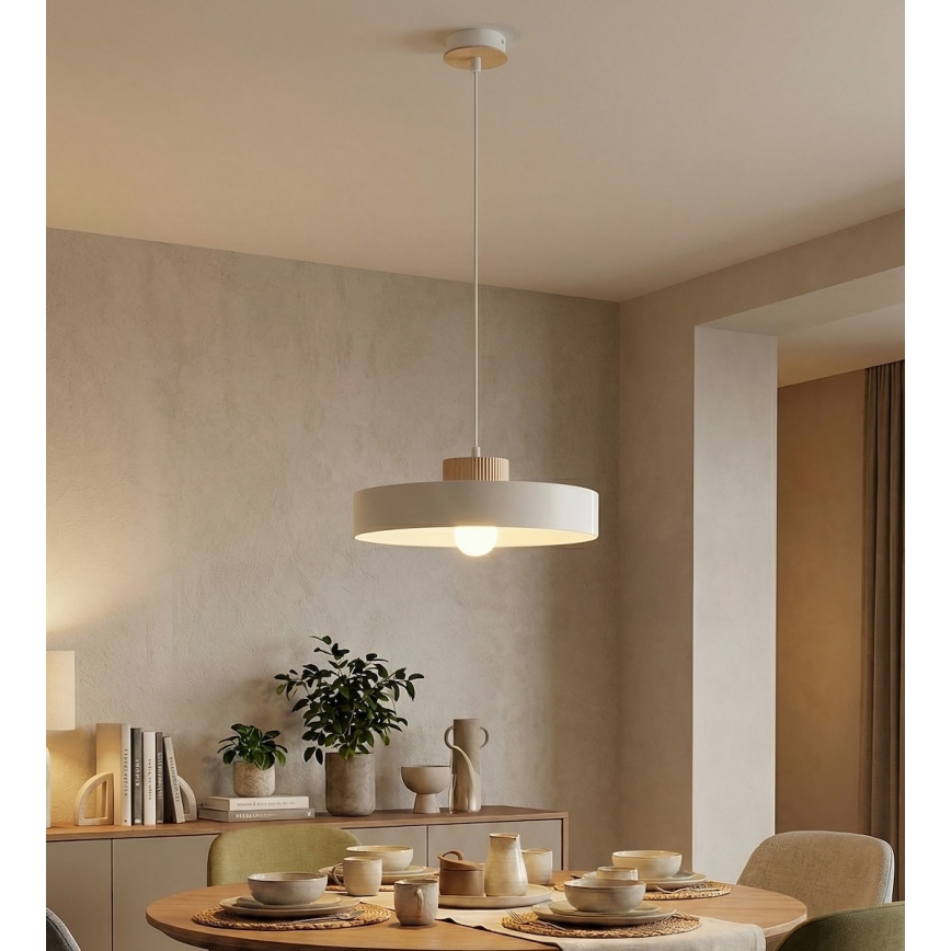 Pakaramā lustra uz vada KIVI 1xE27/15W/230V balta