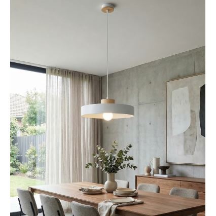 Pakaramā lustra uz vada KIVI 1xE27/15W/230V balta