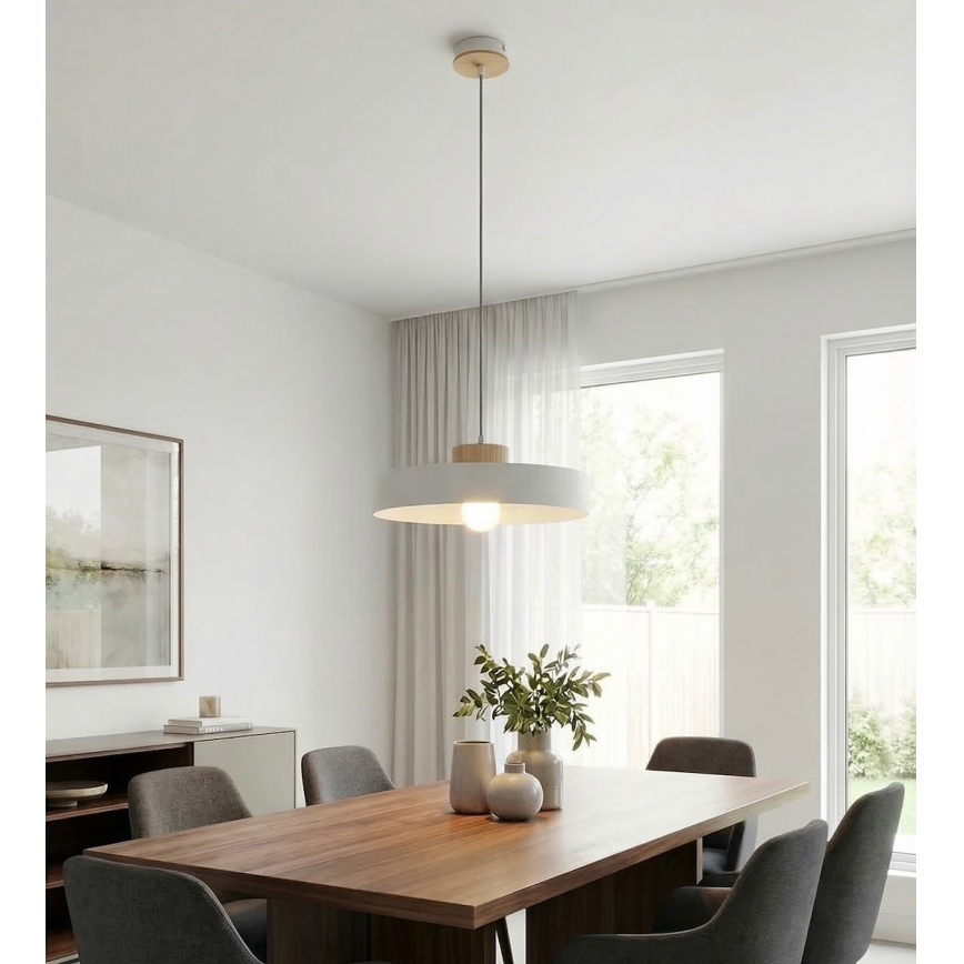 Pakaramā lustra uz vada KIVI 1xE27/15W/230V balta
