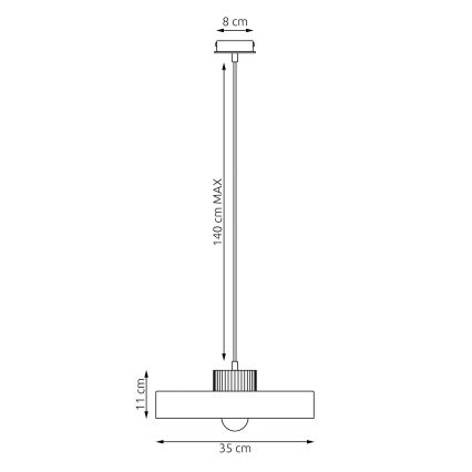 Pakaramā lustra uz vada KIVI 1xE27/15W/230V balta