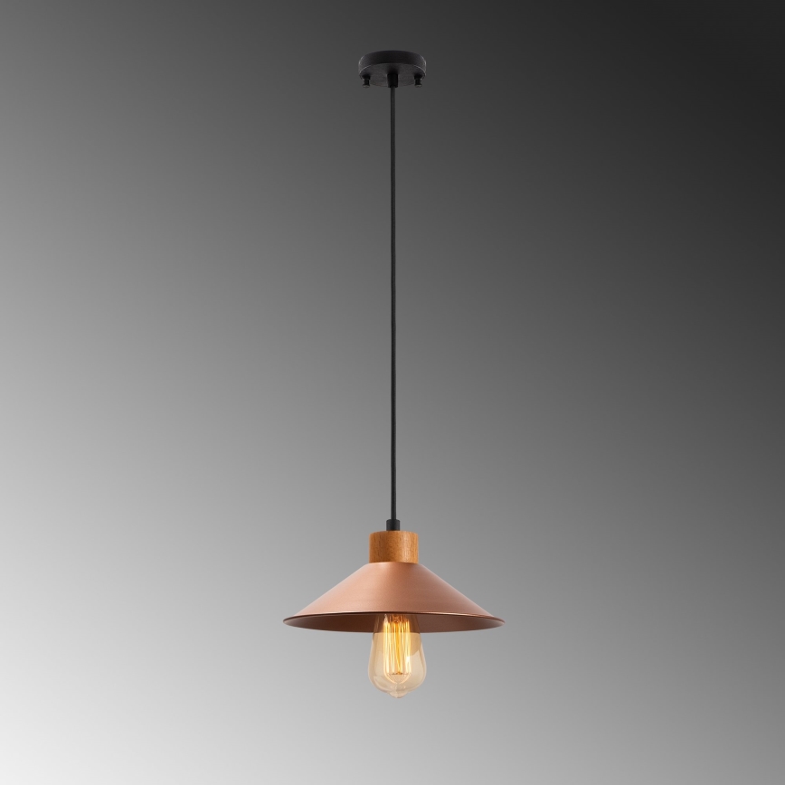 Pakaramā lustra uz vada MANAVGAT 1xE27/40W/230V vara/brūna