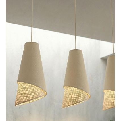 Pakaramā lustra uz vada MODA 3xE27/15W/230V bēša/rotangs