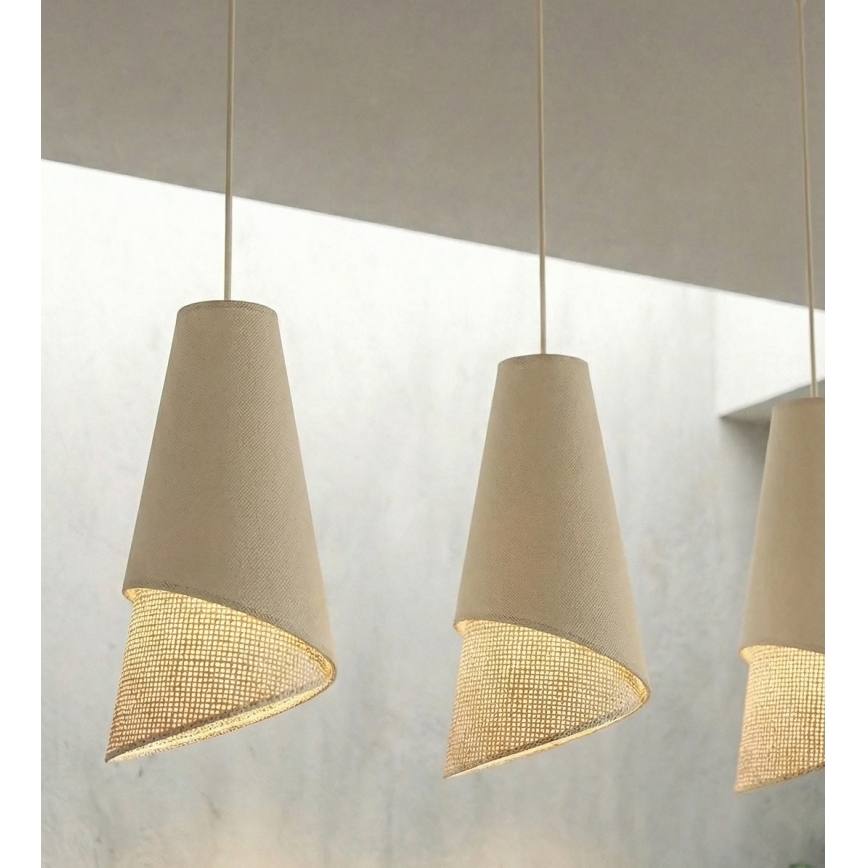 Pakaramā lustra uz vada MODA 3xE27/15W/230V bēša/rotangs