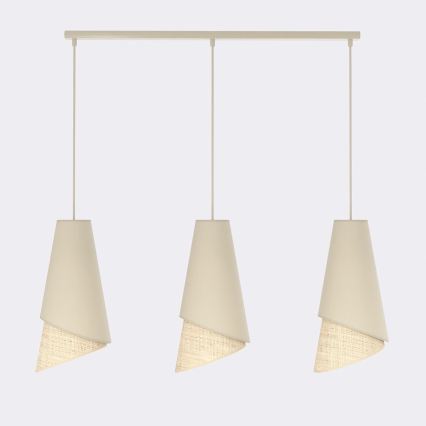 Pakaramā lustra uz vada MODA 3xE27/15W/230V bēša/rotangs