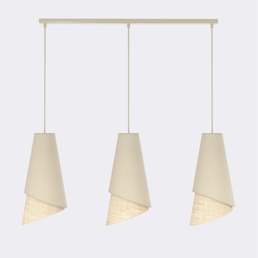 Pakaramā lustra uz vada MODA 3xE27/15W/230V bēša/rotangs
