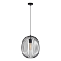Pakaramā lustra uz vada OVELLA 1xE27/15W/230V Ø 34 cm melna