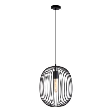 Pakaramā lustra uz vada OVELLA 1xE27/15W/230V Ø 34 cm melna