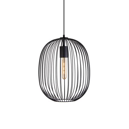 Pakaramā lustra uz vada OVELLA 1xE27/15W/230V Ø 34 cm melna