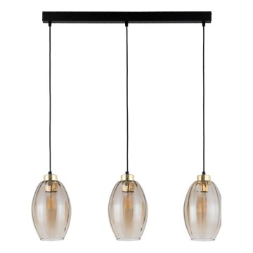 Pakaramā lustra uz vada SEBO 3xE27/15W/230V melna/dūmakaina bēša