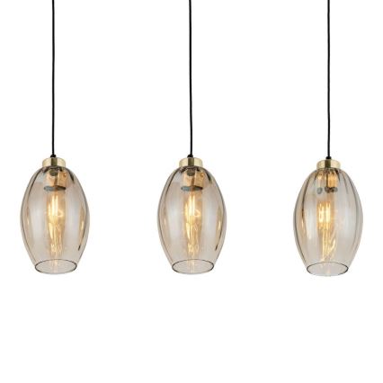 Pakaramā lustra uz vada SEBO 3xE27/15W/230V melna/dūmakaina bēša