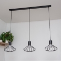 Pakaramā lustra uz vada SOLANO 3xE27/15W/230V melna/spīdīgs hroms