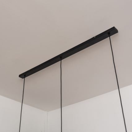 Pakaramā lustra uz vada SOLANO 3xE27/15W/230V melna/spīdīgs hroms