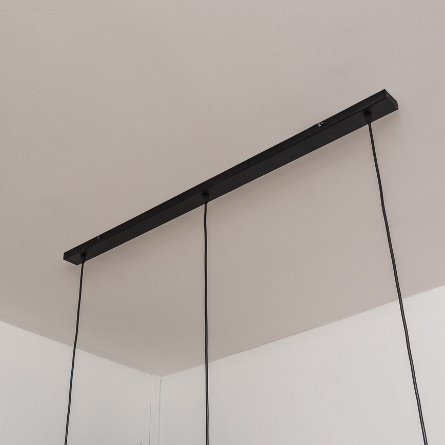 Pakaramā lustra uz vada SOLANO 3xE27/15W/230V melna/spīdīgs hroms