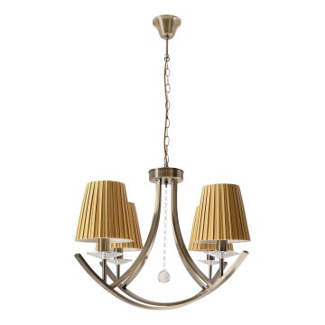 Pakaramā lustra VITORIA ar ķēdi 4xE14/40W/230V dzeltena/misiņš
