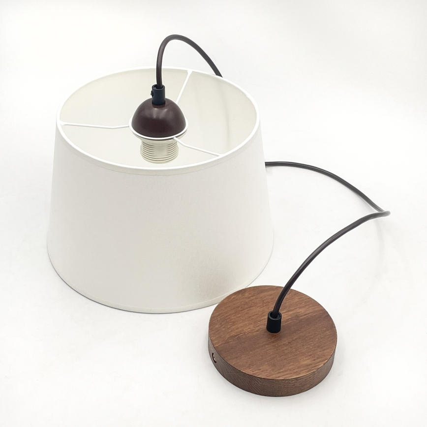 Pakaramais gaismeklis AIDA 1xE27/60W/230V Ø 25 cm ozols/valrieksts/balts