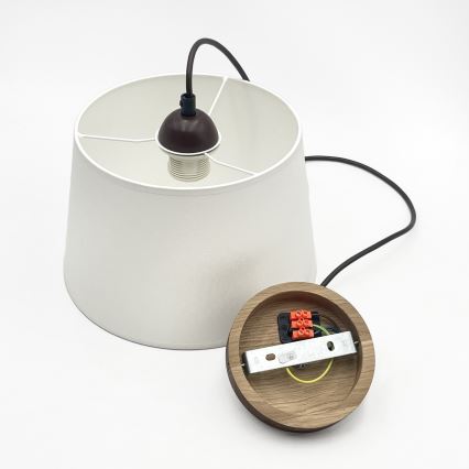 Pakaramais gaismeklis AIDA 1xE27/60W/230V Ø 25 cm ozols/valrieksts/balts