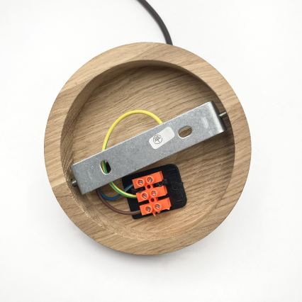 Pakaramais gaismeklis AIDA 1xE27/60W/230V Ø 25 cm ozols/valrieksts/balts