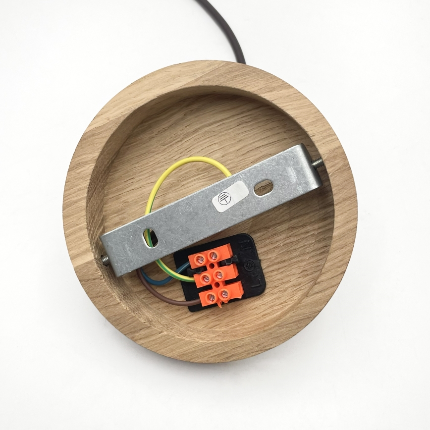 Pakaramais gaismeklis AIDA 1xE27/60W/230V Ø 25 cm ozols/valrieksts/balts