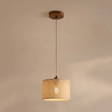 Pakaramais gaismeklis AIDA ar vadu 1×E27/15W/230V Ø25 cm ozols/rafija
