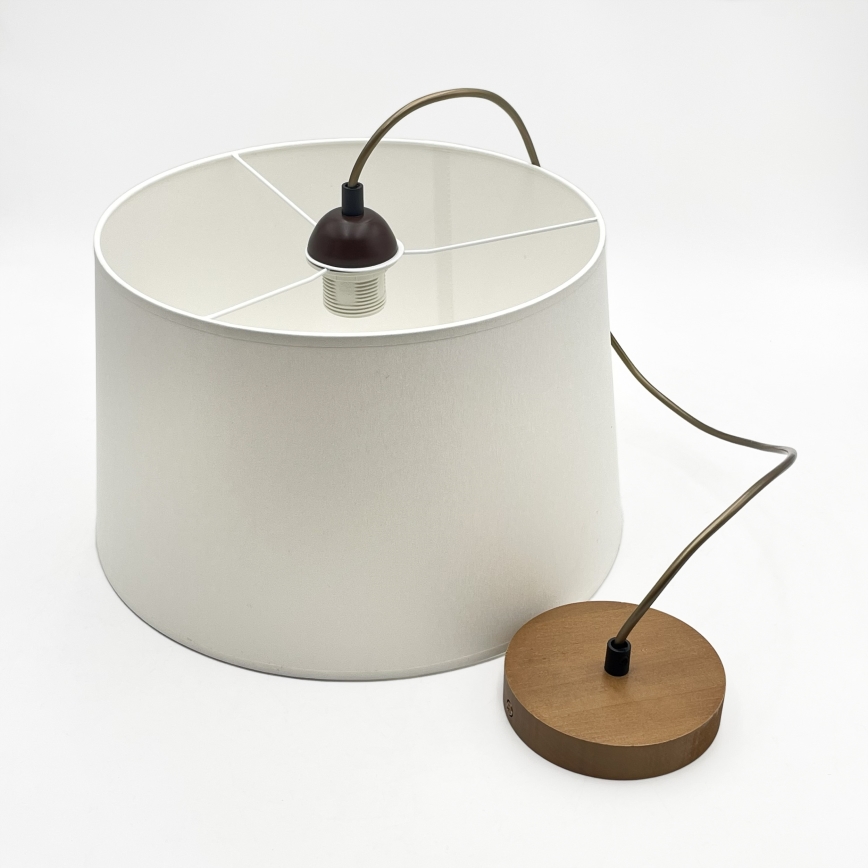 Pakaramais gaismeklis AIDA uz vada 1xE27/60W/230V Ø35 cm ozols/brūns/balts